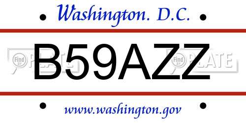 B59AZZ District Of Columbia License Plate