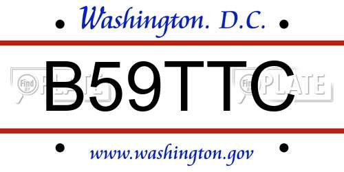 B59TTC District Of Columbia License Plate