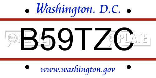 B59TZC District Of Columbia License Plate