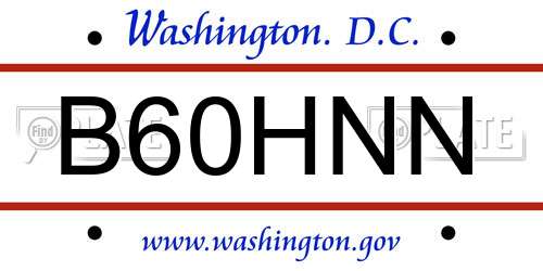 B60HNN District Of Columbia License Plate