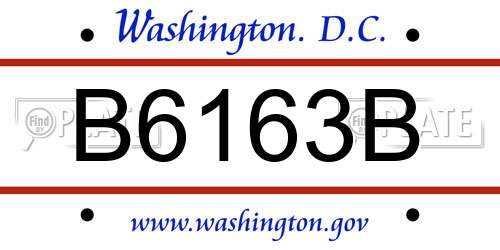 B6163B District Of Columbia License Plate