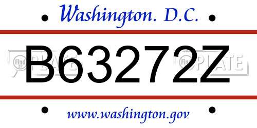 B63272Z District Of Columbia License Plate