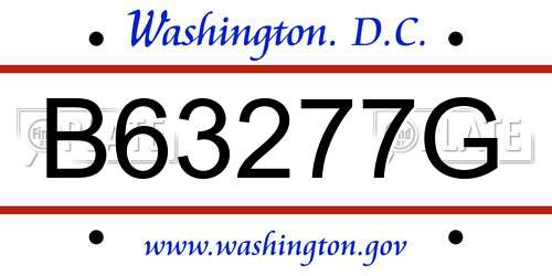 B63277G District Of Columbia License Plate