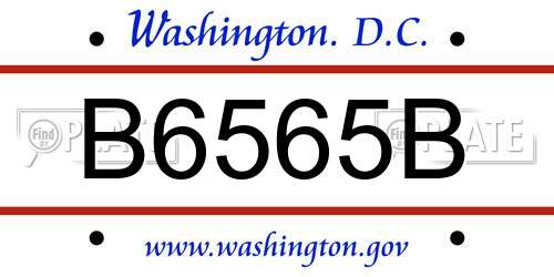 B6565B District Of Columbia License Plate