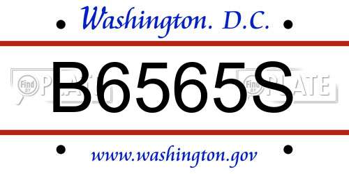 B6565S District Of Columbia License Plate