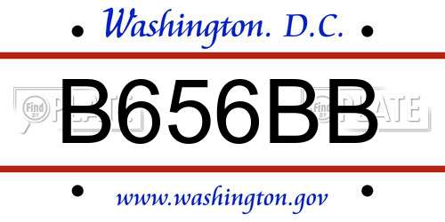 B656BB District Of Columbia License Plate