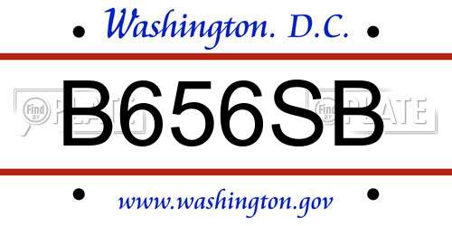 B656SB District Of Columbia License Plate