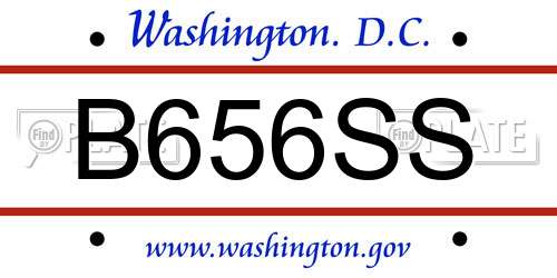 B656SS District Of Columbia License Plate
