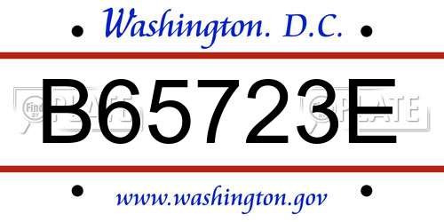 B65723E District Of Columbia License Plate