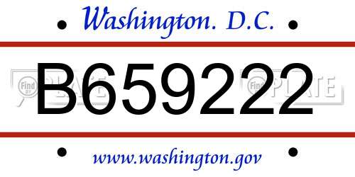 B659222 District Of Columbia License Plate