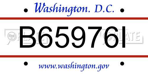 B65976I District Of Columbia License Plate