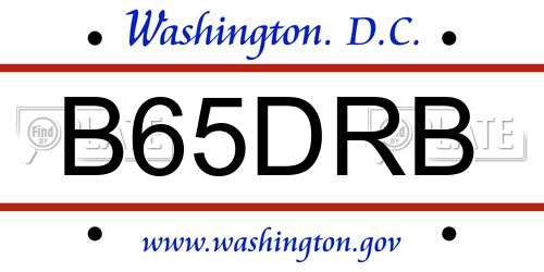 B65DRB District Of Columbia License Plate