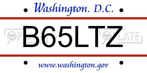 B65LTZ District Of Columbia License Plate