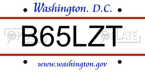 B65LZT District Of Columbia License Plate