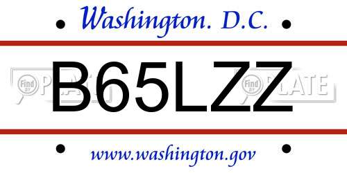B65LZZ District Of Columbia License Plate