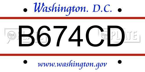 B674CD District Of Columbia License Plate
