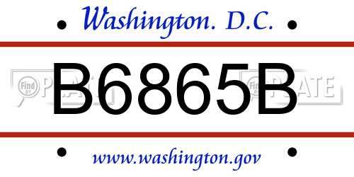B6865B District Of Columbia License Plate