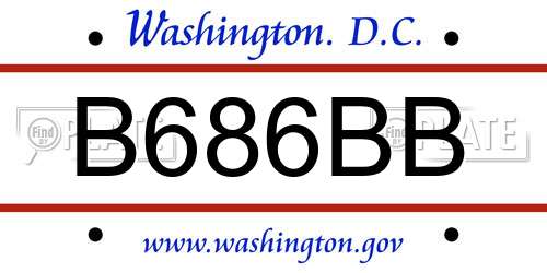 B686BB District Of Columbia License Plate