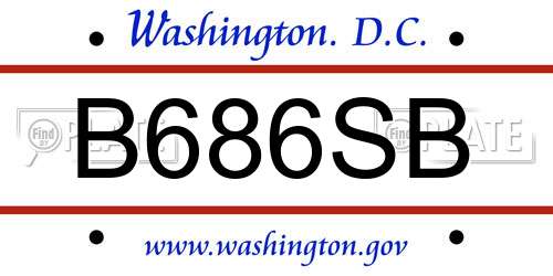 B686SB District Of Columbia License Plate