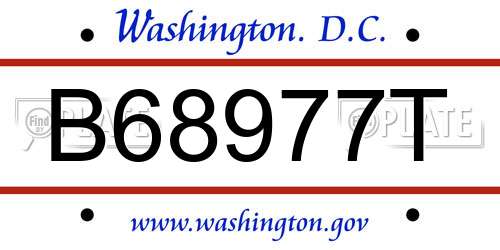 B68977T District Of Columbia License Plate