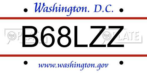 B68LZZ District Of Columbia License Plate