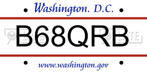 B68QRB District Of Columbia License Plate