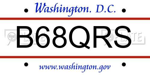 B68QRS District Of Columbia License Plate
