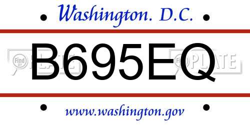 B695EQ District Of Columbia License Plate