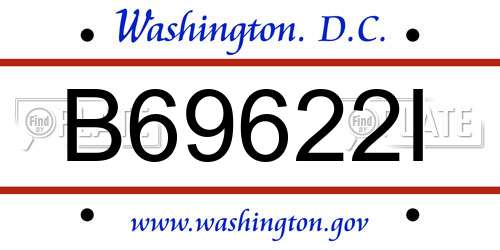 B69622I District Of Columbia License Plate