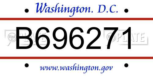 B696271 District Of Columbia License Plate