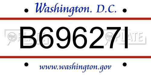 B69627I District Of Columbia License Plate