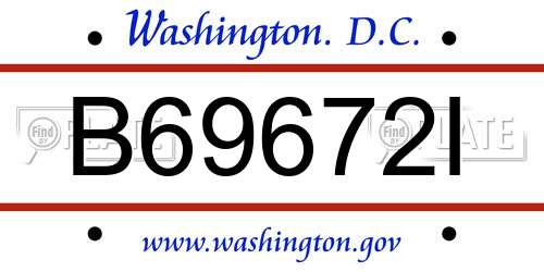 B69672I District Of Columbia License Plate