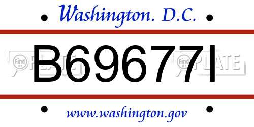 B69677I District Of Columbia License Plate