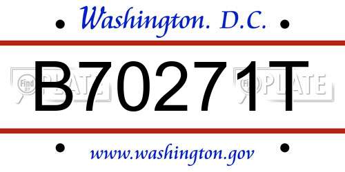 B70271T District Of Columbia License Plate