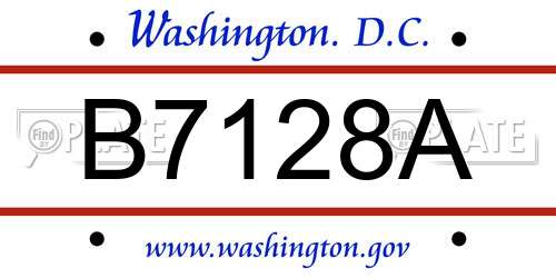 B7128A District Of Columbia License Plate