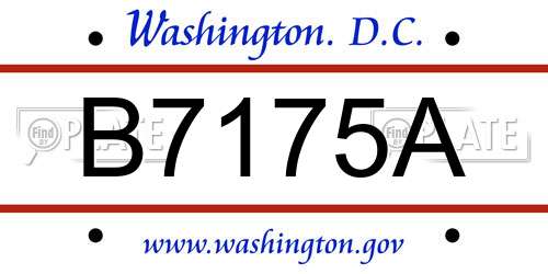 B7175A District Of Columbia License Plate