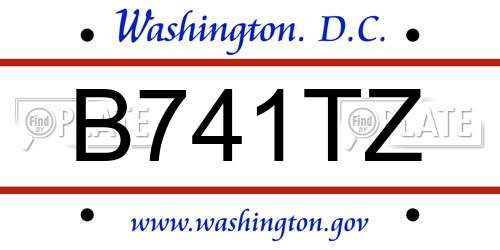 B741TZ District Of Columbia License Plate