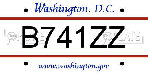B741ZZ District Of Columbia License Plate
