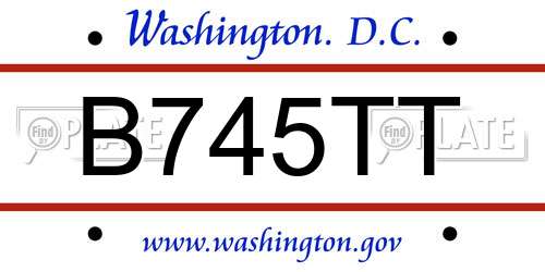 B745TT District Of Columbia License Plate