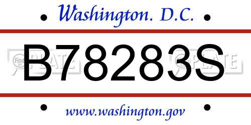 B78283S District Of Columbia License Plate