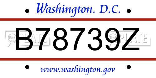 B78739Z District Of Columbia License Plate