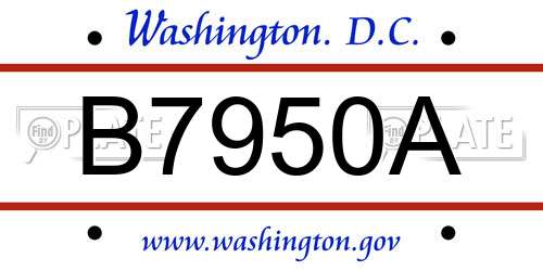B7950A District Of Columbia License Plate