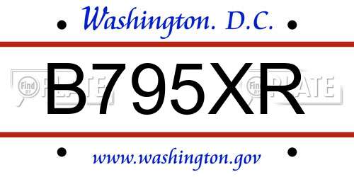 B795XR District Of Columbia License Plate