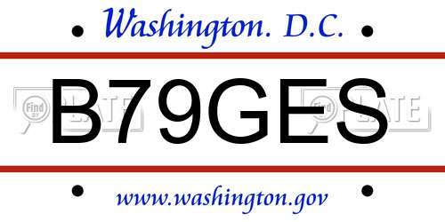 B79GES District Of Columbia License Plate