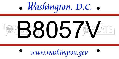 B8057V District Of Columbia License Plate