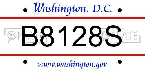 B8128S District Of Columbia License Plate