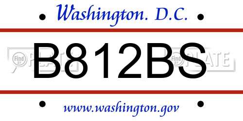 B812BS District Of Columbia License Plate
