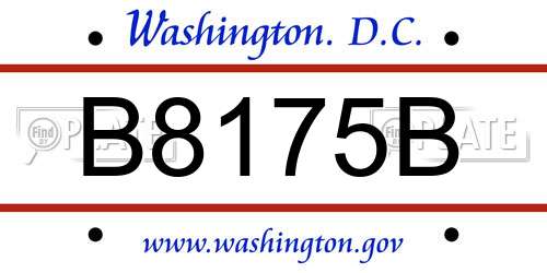 B8175B District Of Columbia License Plate
