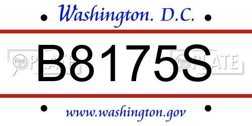B8175S District Of Columbia License Plate