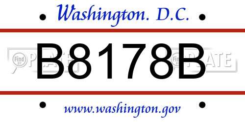 B8178B District Of Columbia License Plate